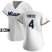 Nick Fortes Women's Miami Marlins White Replica Home Jersey