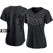 Nick Fortes Women's Tampa Bay Rays Black Authentic Pitch Fashion Jersey