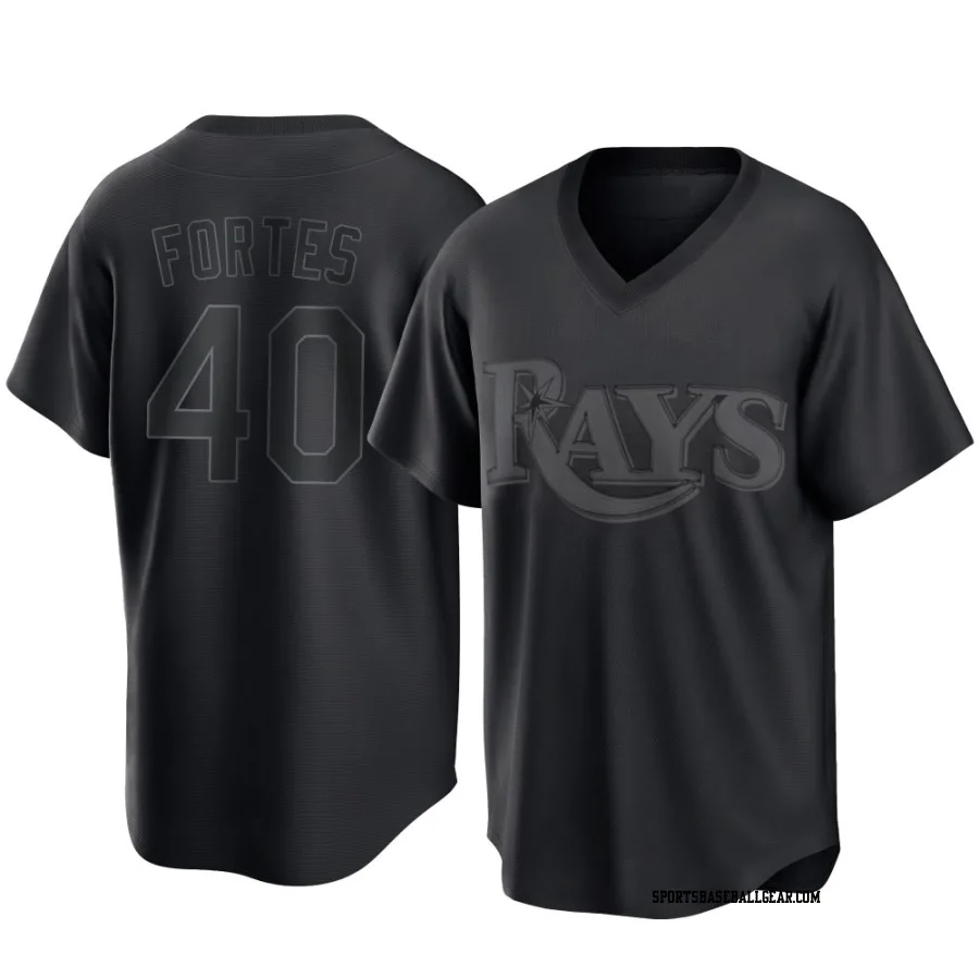 Nick Fortes Youth Tampa Bay Rays Black Replica Pitch Fashion Jersey