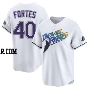 Nick Fortes Youth Tampa Bay Rays White Limited Throwback Cooperstown Jersey