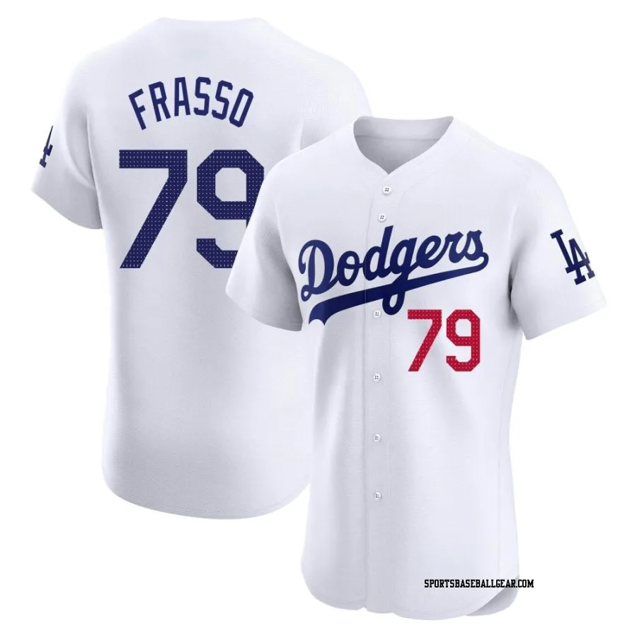 Nick Frasso Men's Los Angeles Dodgers White Elite Home Jersey