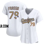 Nick Frasso Women's Los Angeles Dodgers Gold Limited White 2025 Collection Jersey