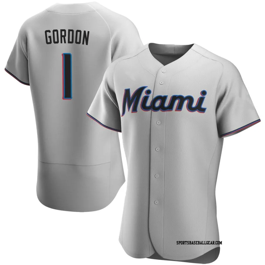 Nick Gordon Men's Miami Marlins Gray Authentic Road Jersey