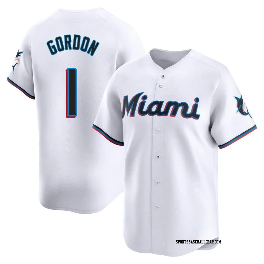 Nick Gordon Men's Miami Marlins White Limited Home Jersey