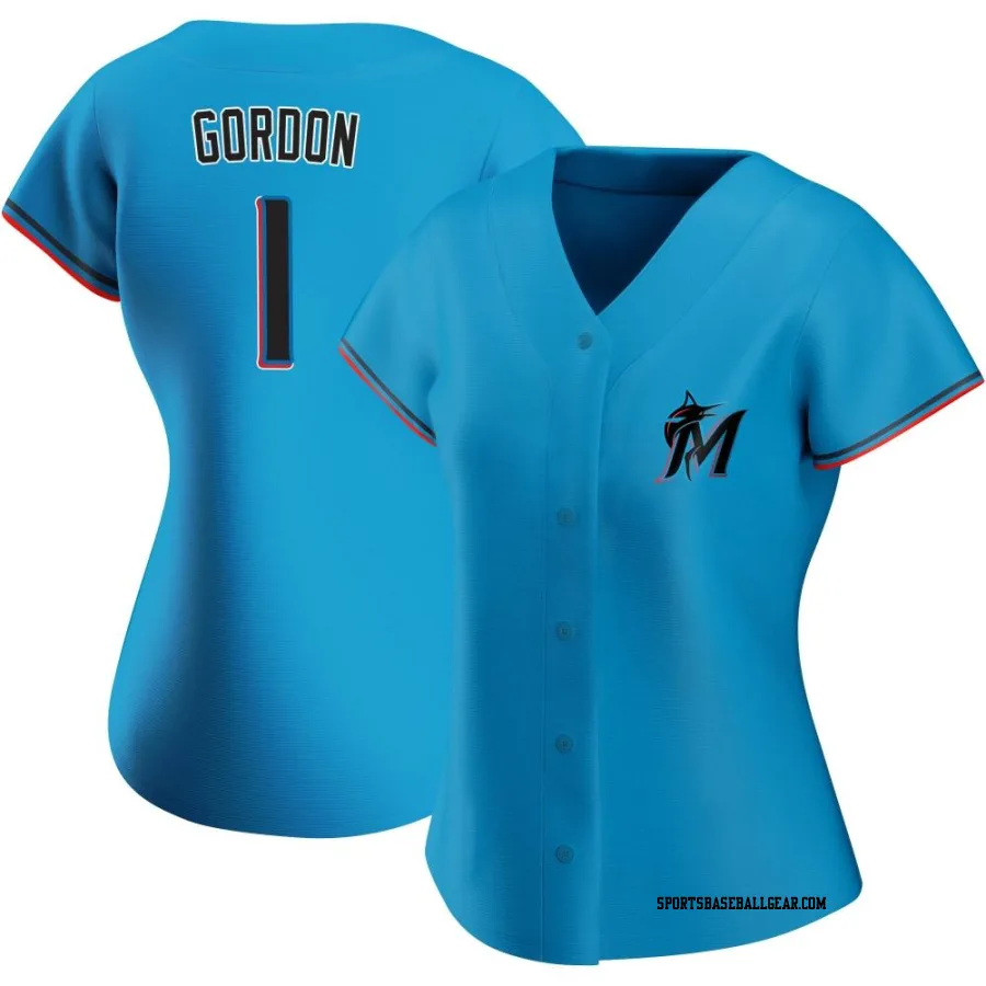 Nick Gordon Women's Miami Marlins Blue Authentic Alternate Jersey
