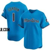 Nick Gordon Youth Miami Marlins Blue Limited Alternate Jersey