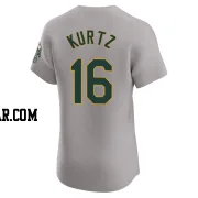 Nick Kurtz Men's Oakland Athletics Gray Elite Road Jersey