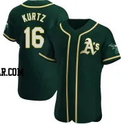 Nick Kurtz Men's Oakland Athletics Green Authentic Alternate Jersey