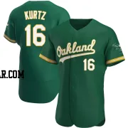 Nick Kurtz Men's Oakland Athletics Green Authentic Kelly Alternate Jersey