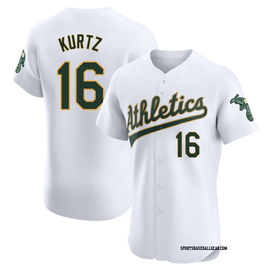 Nick Kurtz Men's Oakland Athletics White Elite Home Jersey