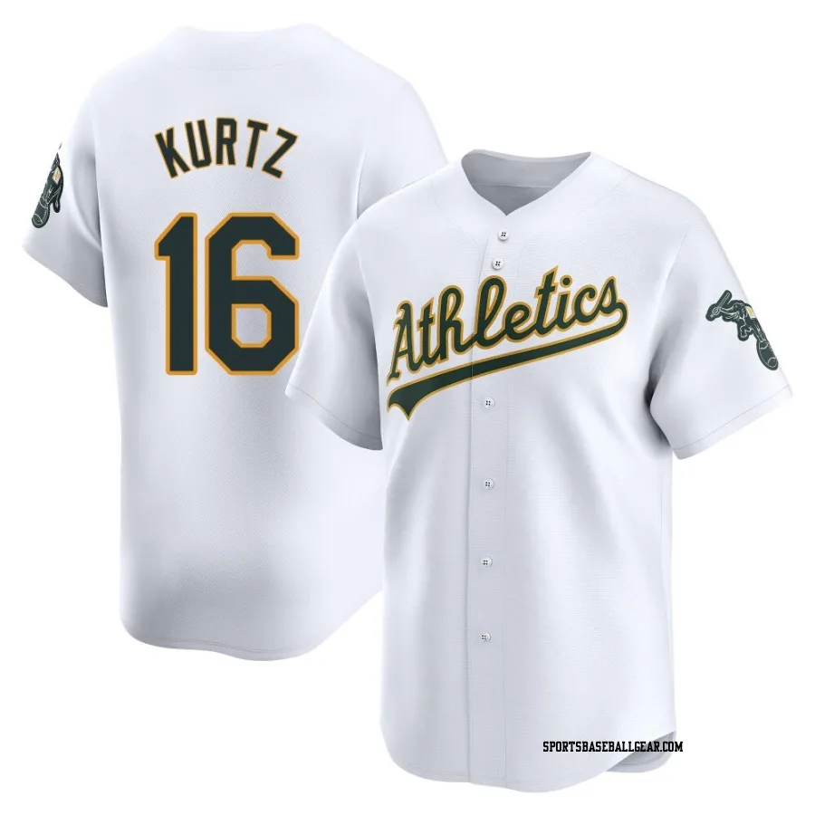 Nick Kurtz Men's Oakland Athletics White Limited Home Jersey