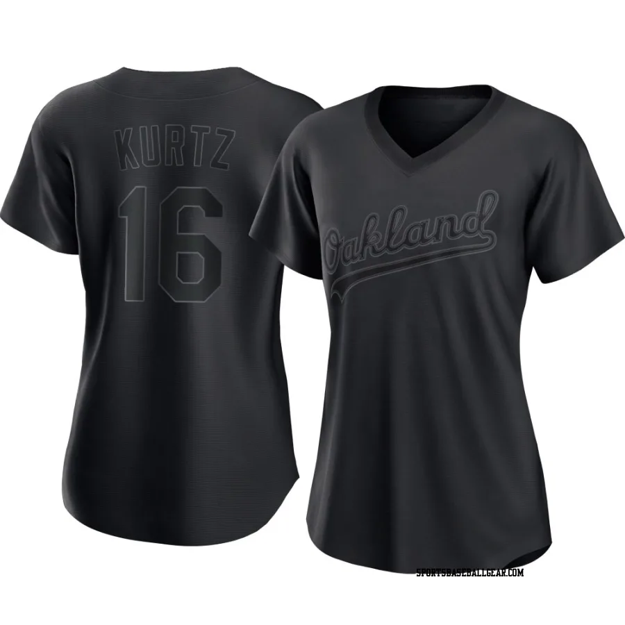 Nick Kurtz Women's Oakland Athletics Black Replica Pitch Fashion Jersey