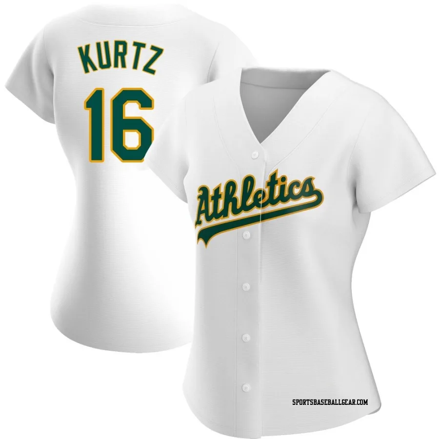 Nick Kurtz Women's Oakland Athletics White Replica Home Jersey
