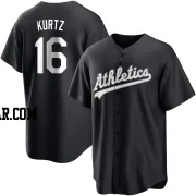 Nick Kurtz Youth Oakland Athletics Black/White Replica Jersey