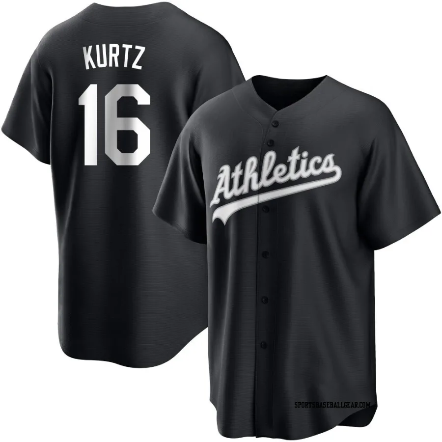 Nick Kurtz Youth Oakland Athletics Black/White Replica Jersey