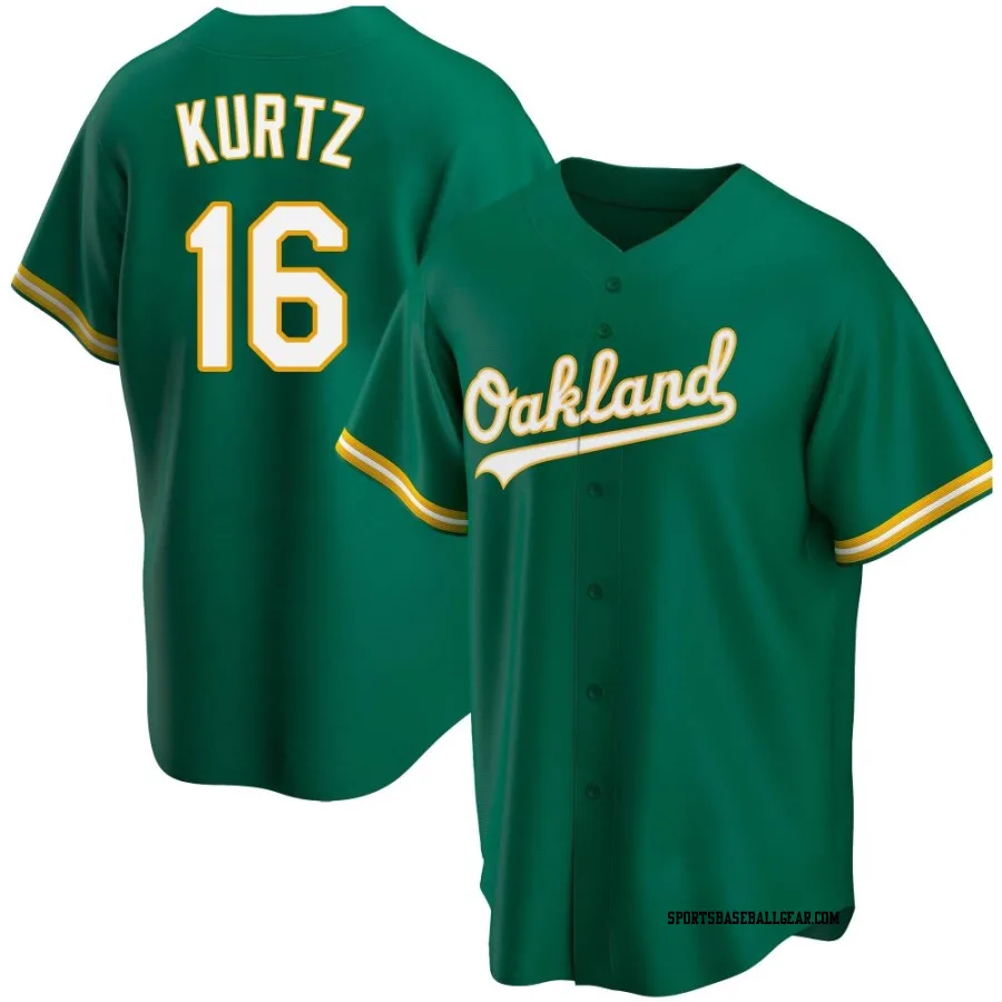 Nick Kurtz Youth Oakland Athletics Green Replica Kelly Alternate Jersey