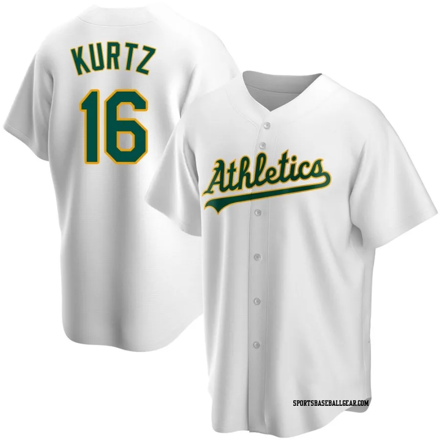 Nick Kurtz Youth Oakland Athletics White Replica Home Jersey