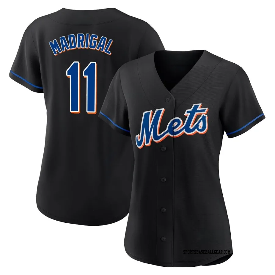 Nick Madrigal Women's New York Mets Black Replica 2022 Alternate Jersey