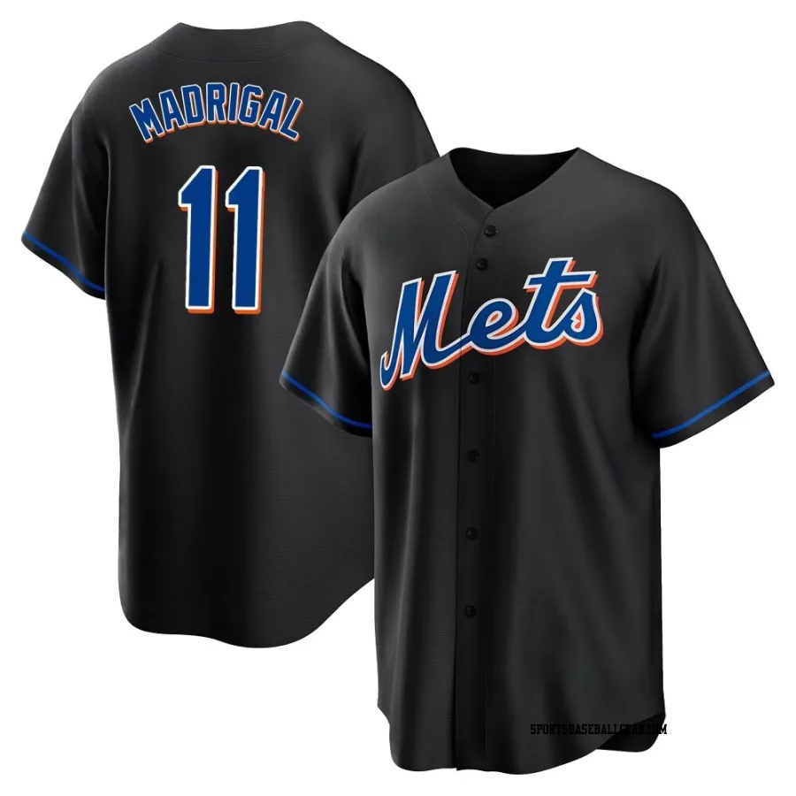 Nick Madrigal Youth New York Mets Black Replica 2022 Alternate Jersey