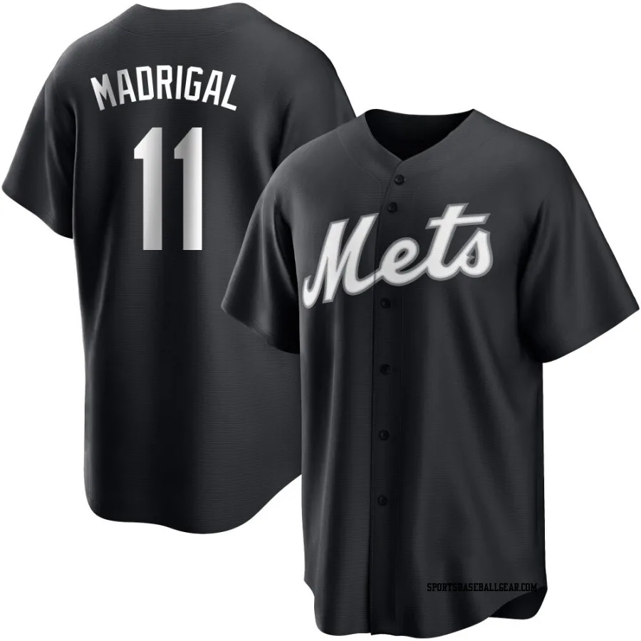 Nick Madrigal Youth New York Mets Black/White Replica Jersey
