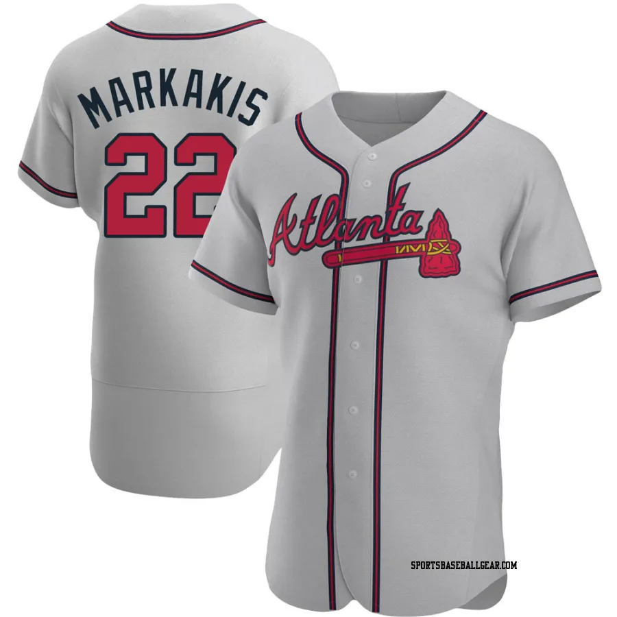 Nick Markakis Men's Atlanta Braves Gray Authentic Road Jersey