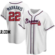 Nick Markakis Men's Atlanta Braves White Replica Home Jersey