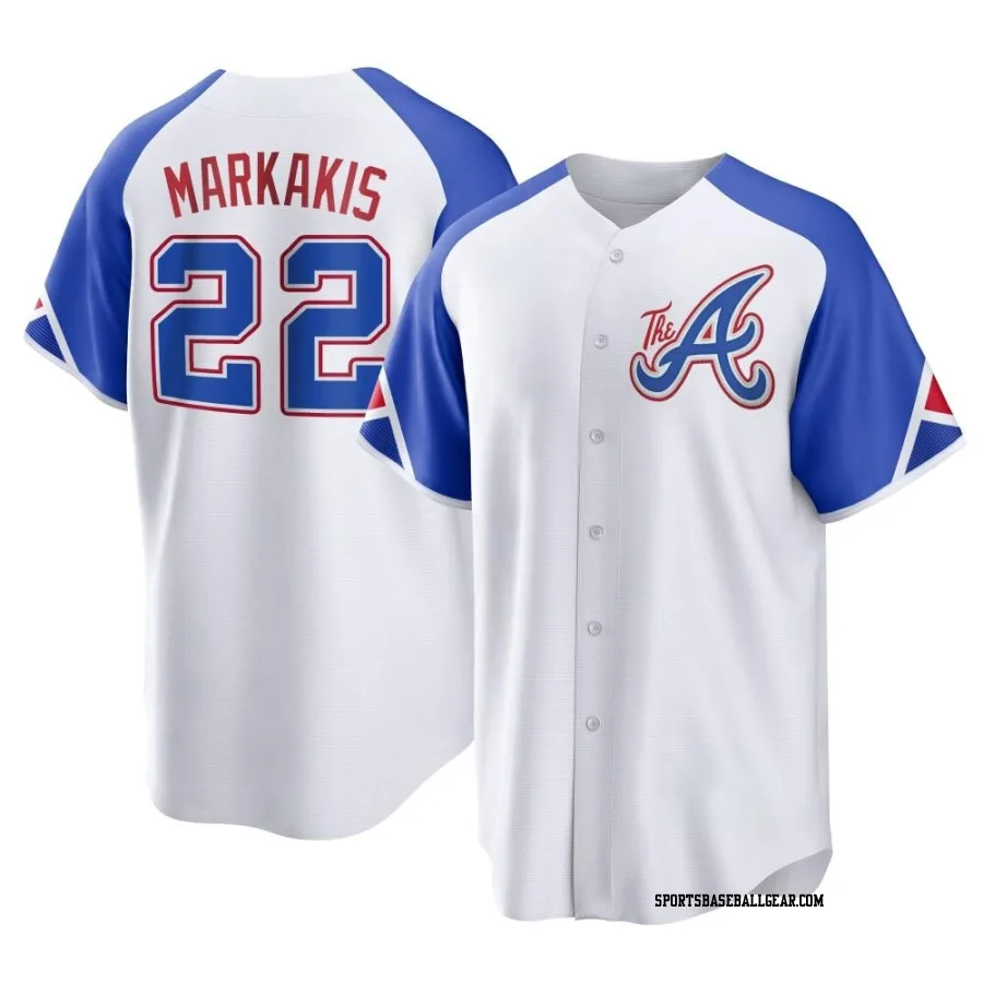 Nick Markakis Youth Atlanta Braves White Replica 2023 City Connect Jersey
