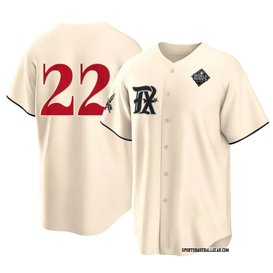 Nick Martinez Men's Texas Rangers Cream Replica 2023 City Connect 2023 World Series Jersey