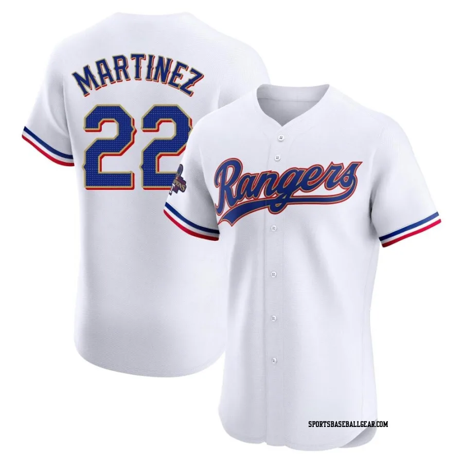 Nick Martinez Men's Texas Rangers Gold Elite White 2024 Collection Jersey