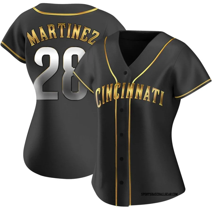 Nick Martinez Women's Cincinnati Reds Black Golden Replica Alternate Jersey