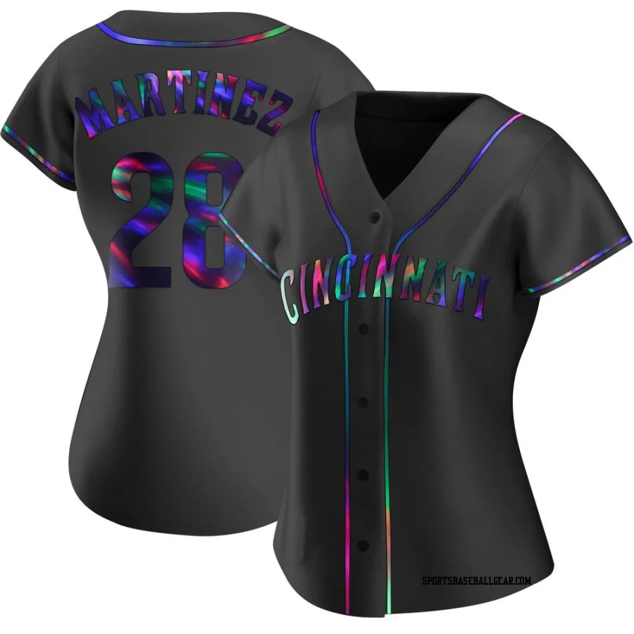 Nick Martinez Women's Cincinnati Reds Black Holographic Replica Alternate Jersey