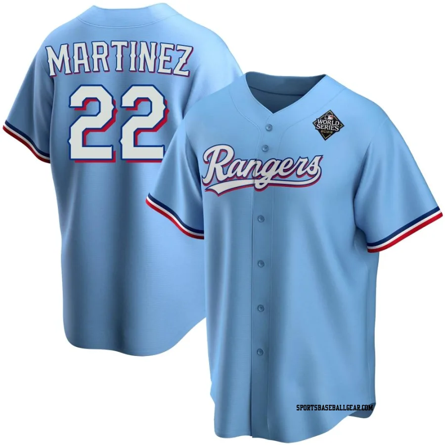 Nick Martinez Youth Texas Rangers Light Blue Replica Alternate 2023 World Series Jersey