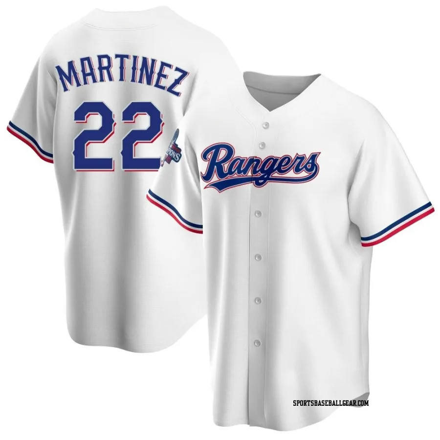 Nick Martinez Youth Texas Rangers White Replica Home 2023 World Series Champions Jersey