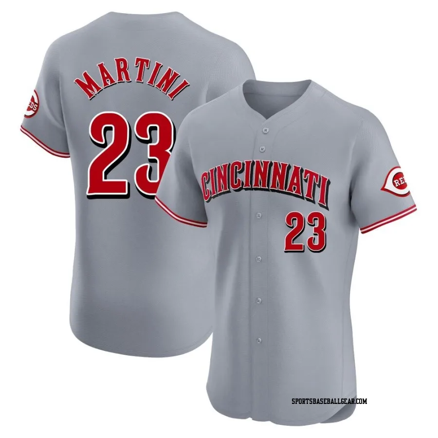 Nick Martini Men's Cincinnati Reds Gray Elite Road Jersey