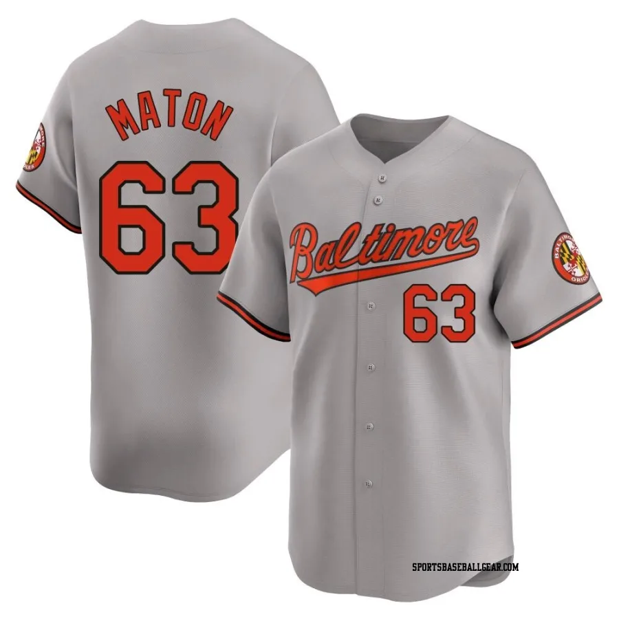 Nick Maton Youth Baltimore Orioles Gray Limited Road Jersey