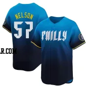 Nick Nelson Men's Philadelphia Phillies Blue Limited 2024 City Connect Jersey