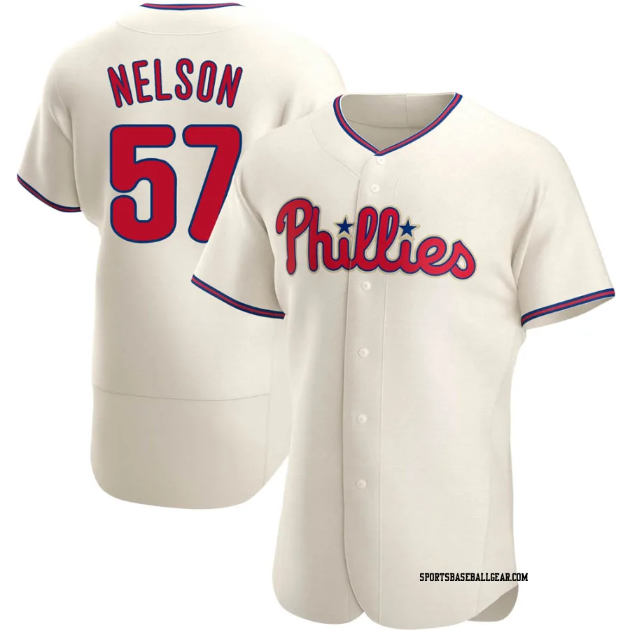 Nick Nelson Men's Philadelphia Phillies Cream Authentic Alternate Jersey