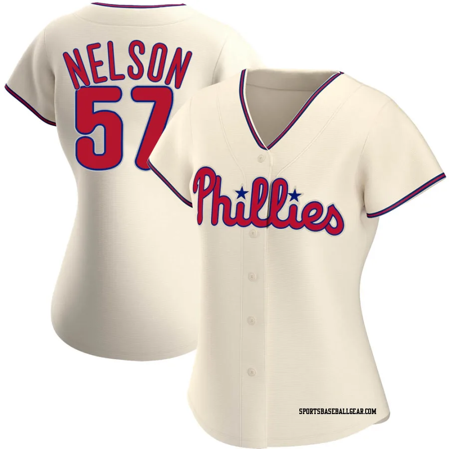 Nick Nelson Women's Philadelphia Phillies Cream Replica Alternate Jersey