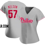 Nick Nelson Women's Philadelphia Phillies Gray Replica Road Jersey