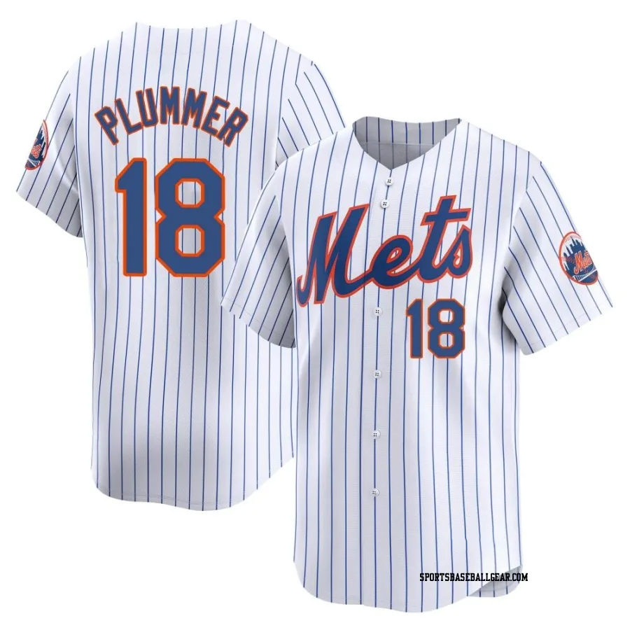 Nick Plummer Men's New York Mets White Limited Home Jersey