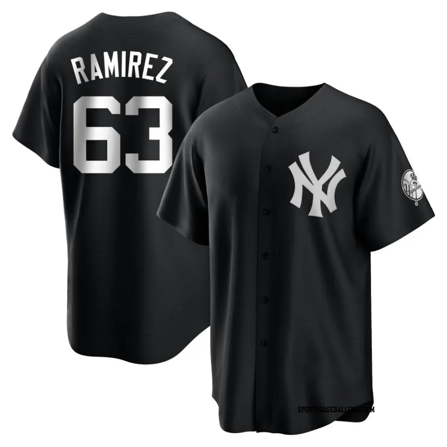 Nick Ramirez Youth New York Yankees Black/White Replica Jersey