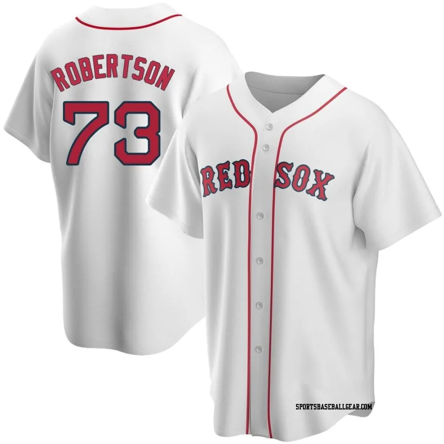 Nick Robertson Men's Boston Red Sox White Replica Home Jersey