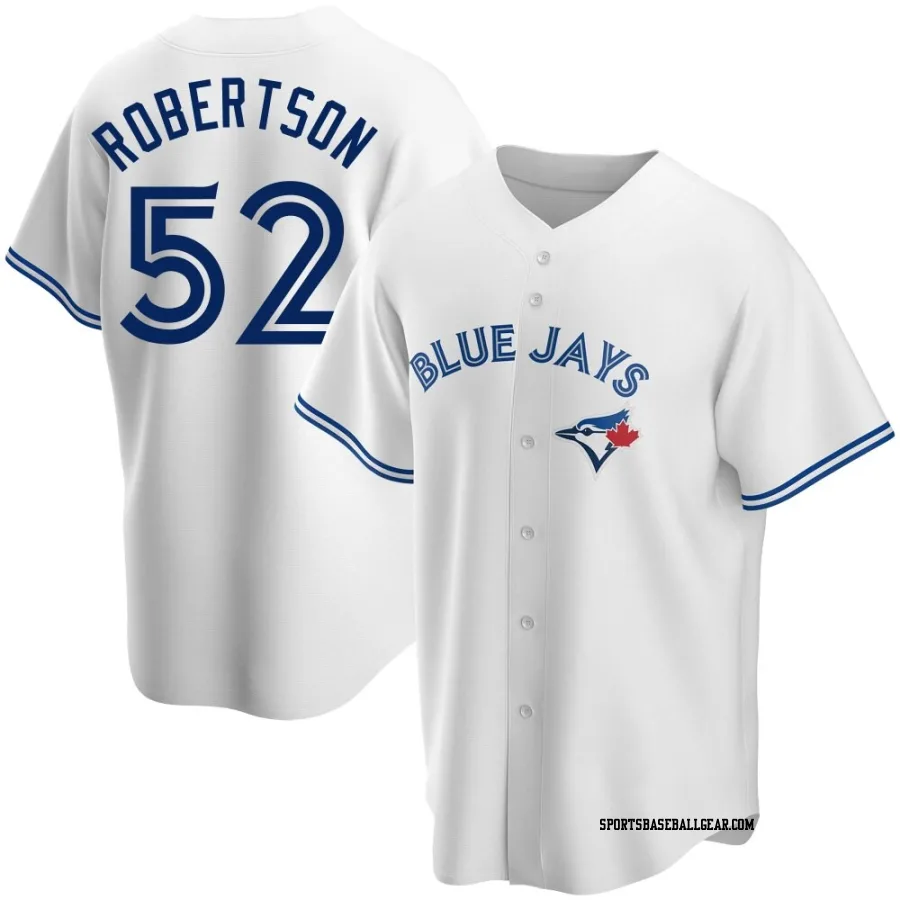 Nick Robertson Men's Toronto Blue Jays White Replica Home Jersey