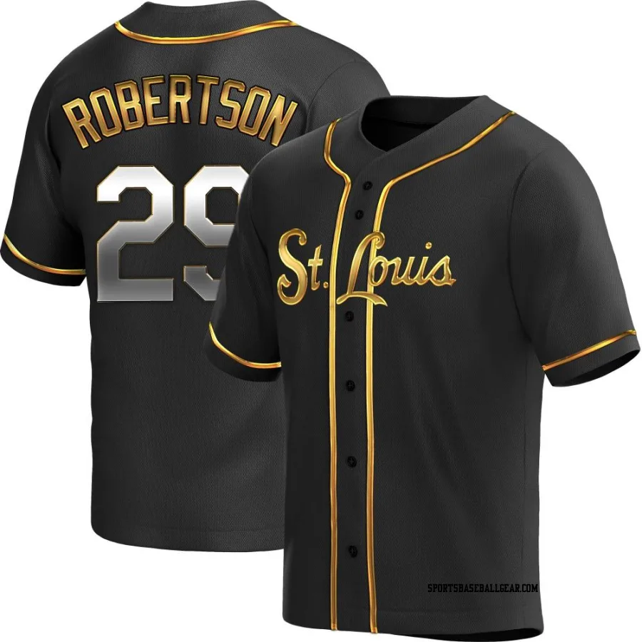 Nick Robertson Youth St. Louis Cardinals Black Golden Replica Alternate Jersey