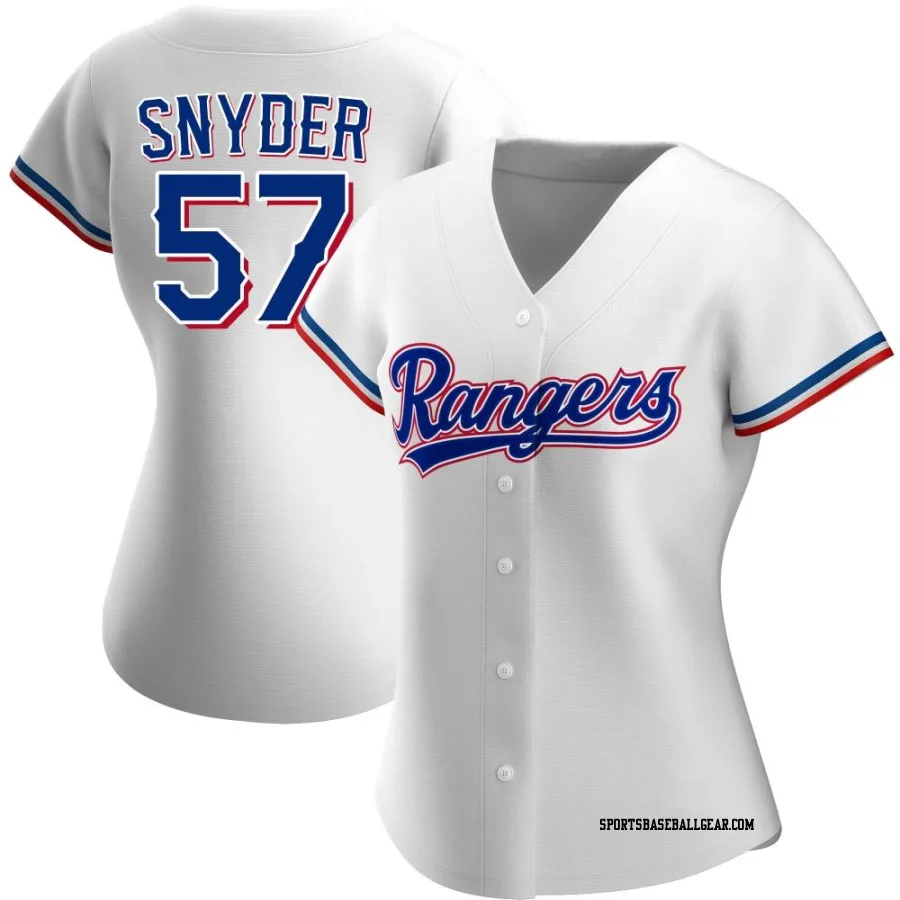 Nick Snyder Women's Texas Rangers White Authentic Home Jersey