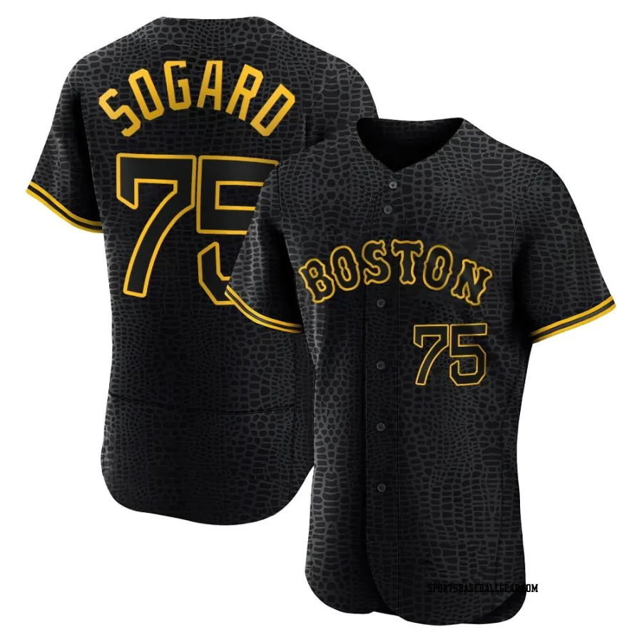 Nick Sogard Men's Boston Red Sox Black Authentic Snake Skin City Jersey