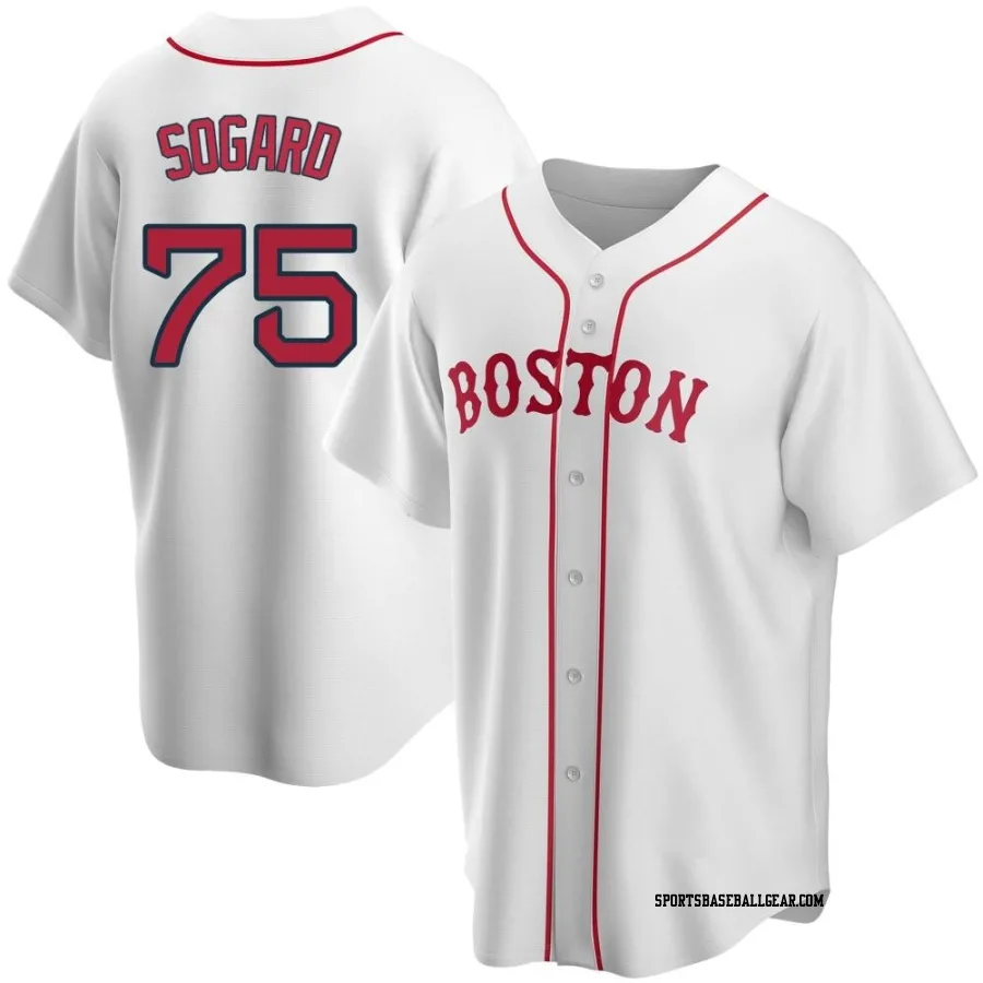 Nick Sogard Men's Boston Red Sox White Replica Alternate Jersey