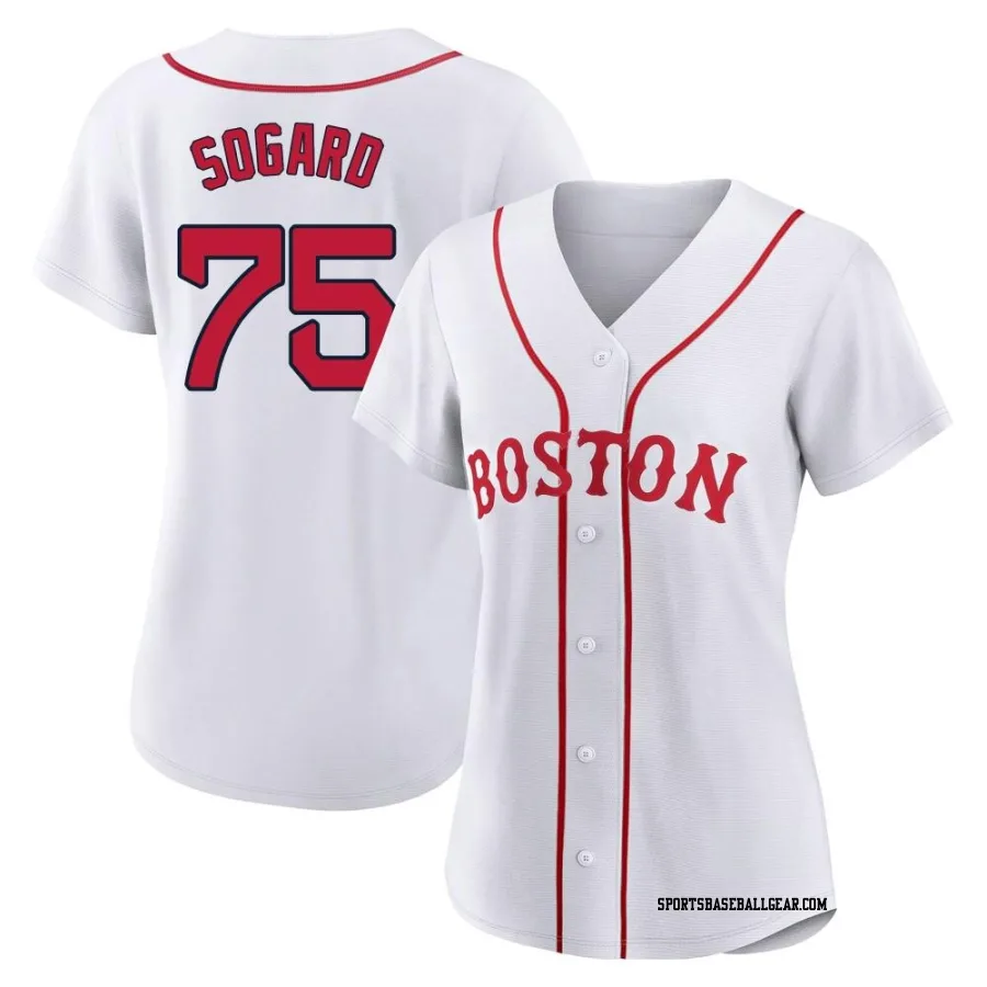 Nick Sogard Women's Boston Red Sox White Authentic 2021 Patriots' Day Jersey