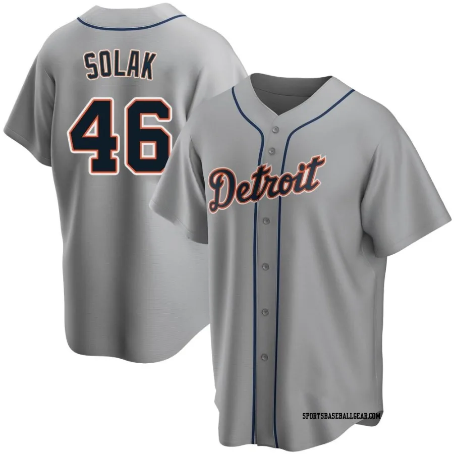 Nick Solak Men's Detroit Tigers Gray Replica Road Jersey