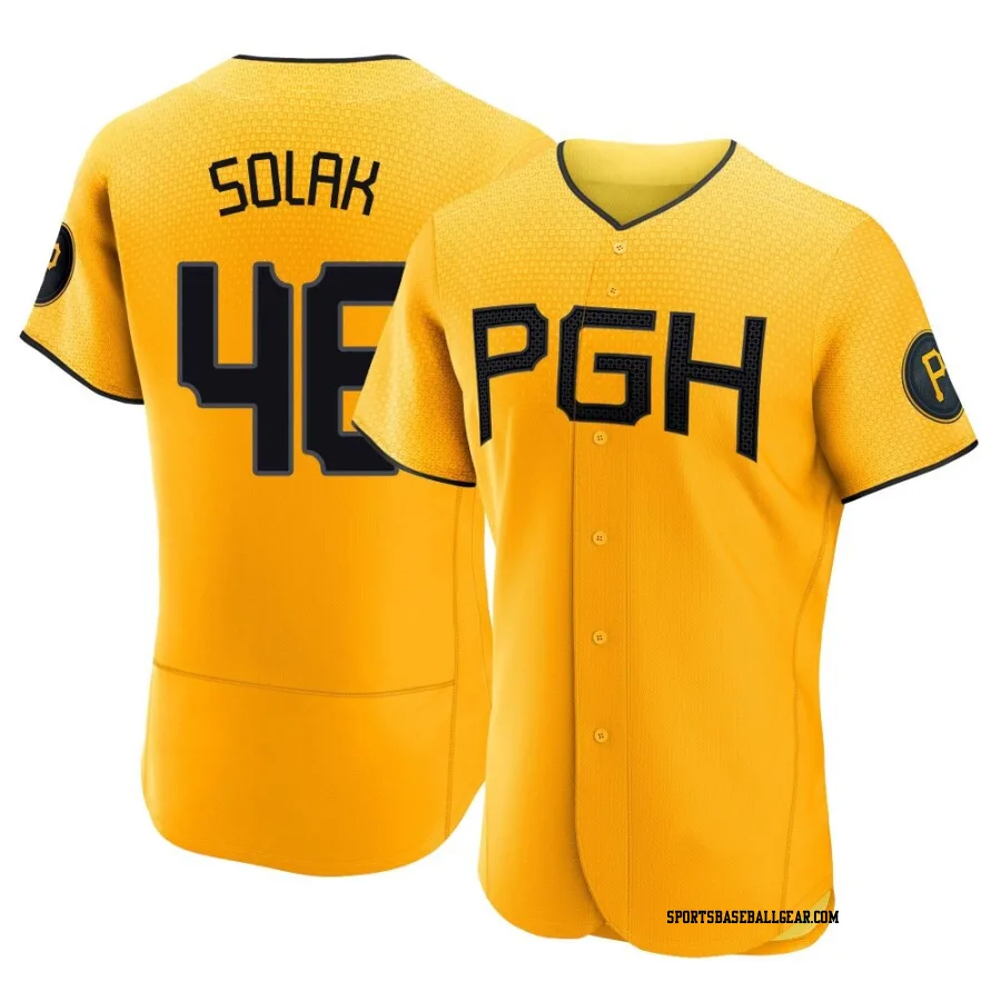 Nick Solak Men's Pittsburgh Pirates Gold Authentic 2023 City Connect Jersey
